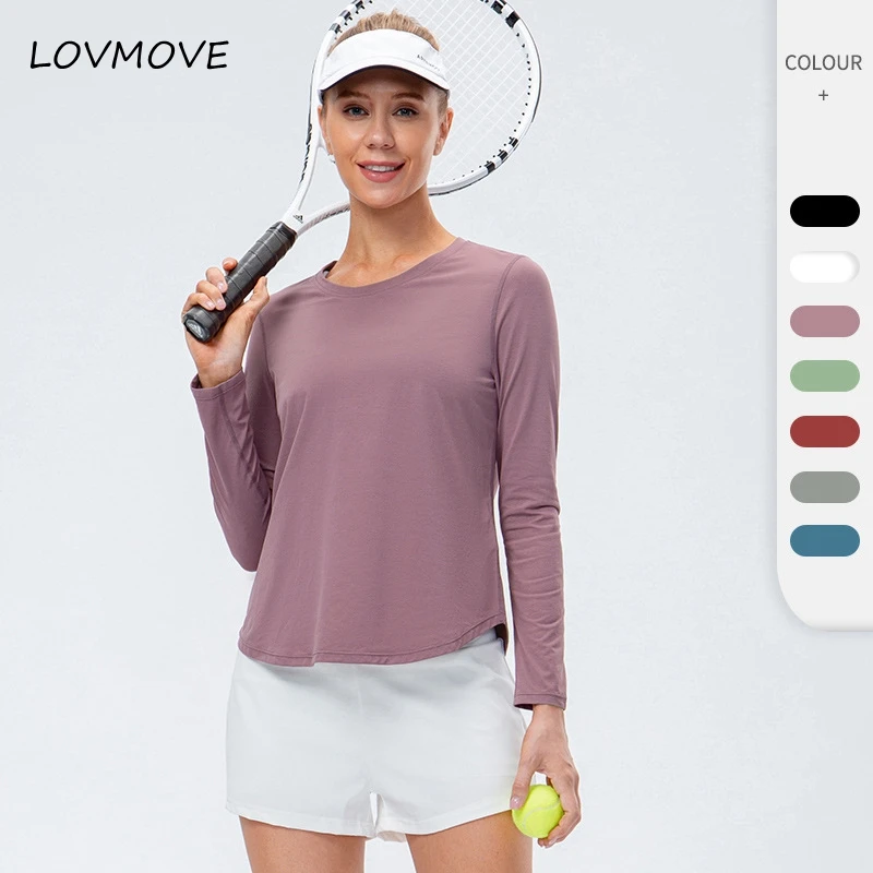 New Women Long Sleeve Yoga Shirt Sport T-shirt Running Sportwear Top Loose Casual Top Gym Clothing Fitness Loose Workout Blouse