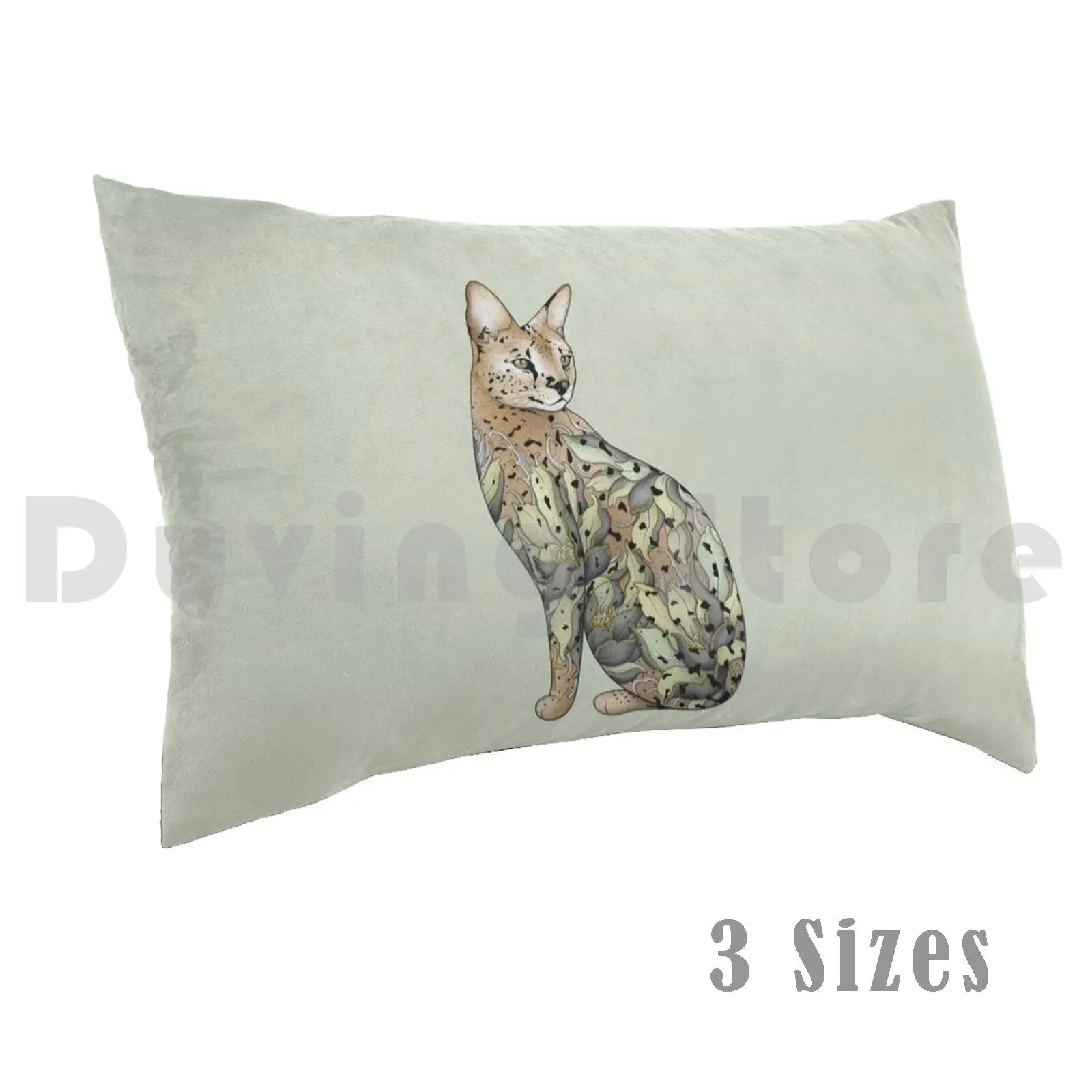 Pillow Case Printed 50x75 Cat Tattoo Giraffe Cat Arcane Cat Serval Serval