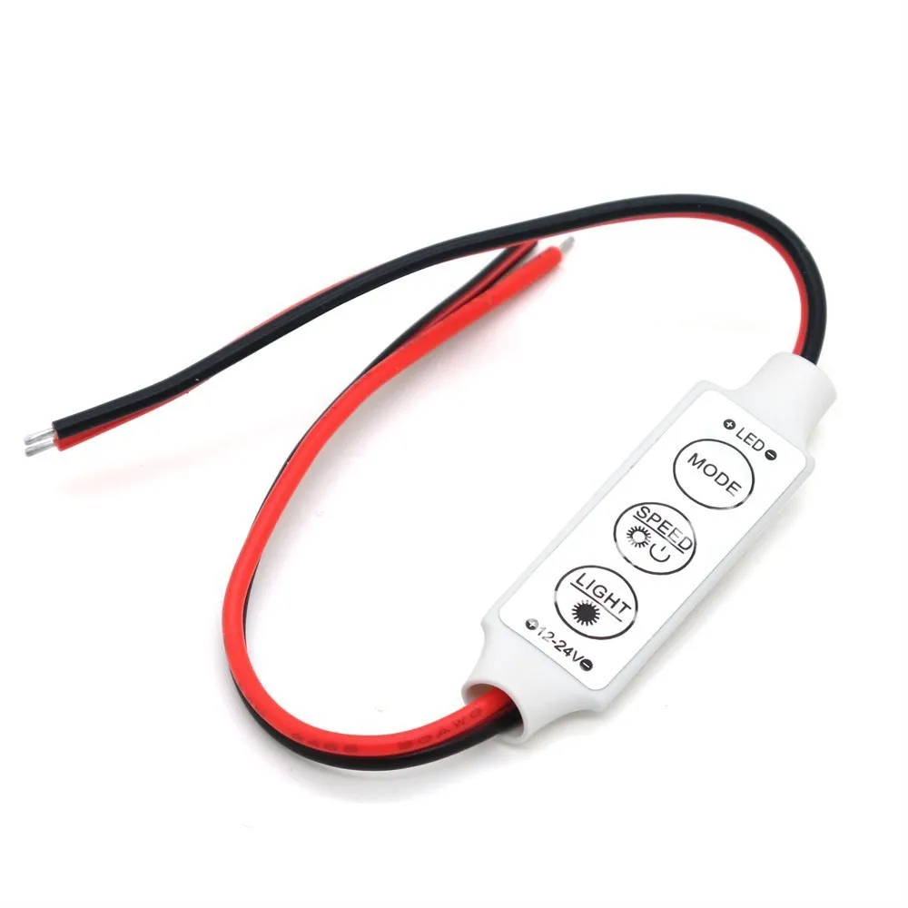 DC 12V-24V LED Strip Controller 3 Keys Mini Controller Dimmer For 3528/5050/2835/5730/5630/3014 SMD Single Color LED Strip Light