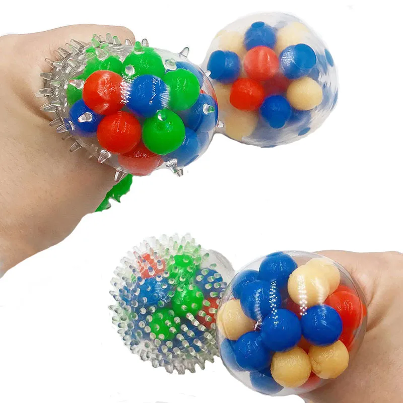 Squeeze Ball Toy Relieve Stress DNA Colorful Beads New Fashion Hand Exercise Tool for Kids / Adults