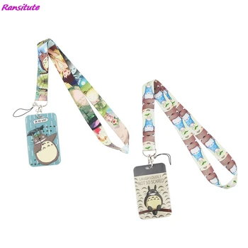 Ransitute R1377 Anime Kat Schattige Mode Lanyards Id Badge Houder Bus Pass Case Cover Slip Bank Credit Kaarthouder