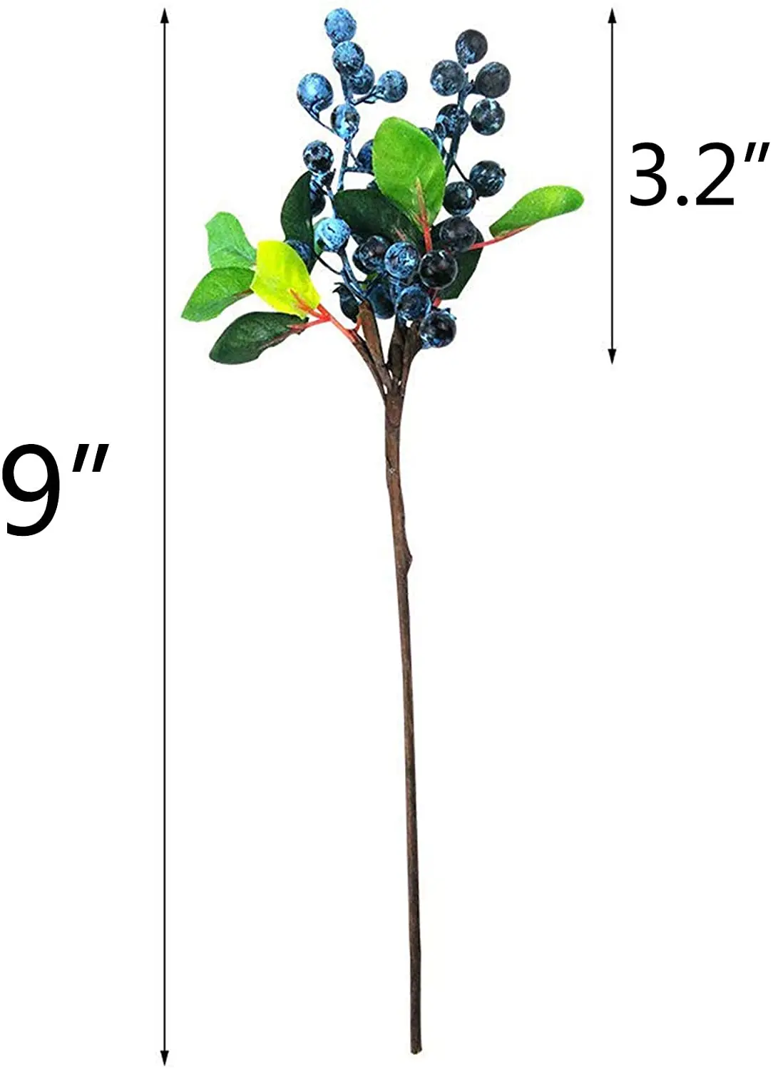 5 Pack 25CM Plastic Artificial Flowers California Berries Blueberry Fruit Fake Silk Flowers Home Decorative Party Wedding Blue