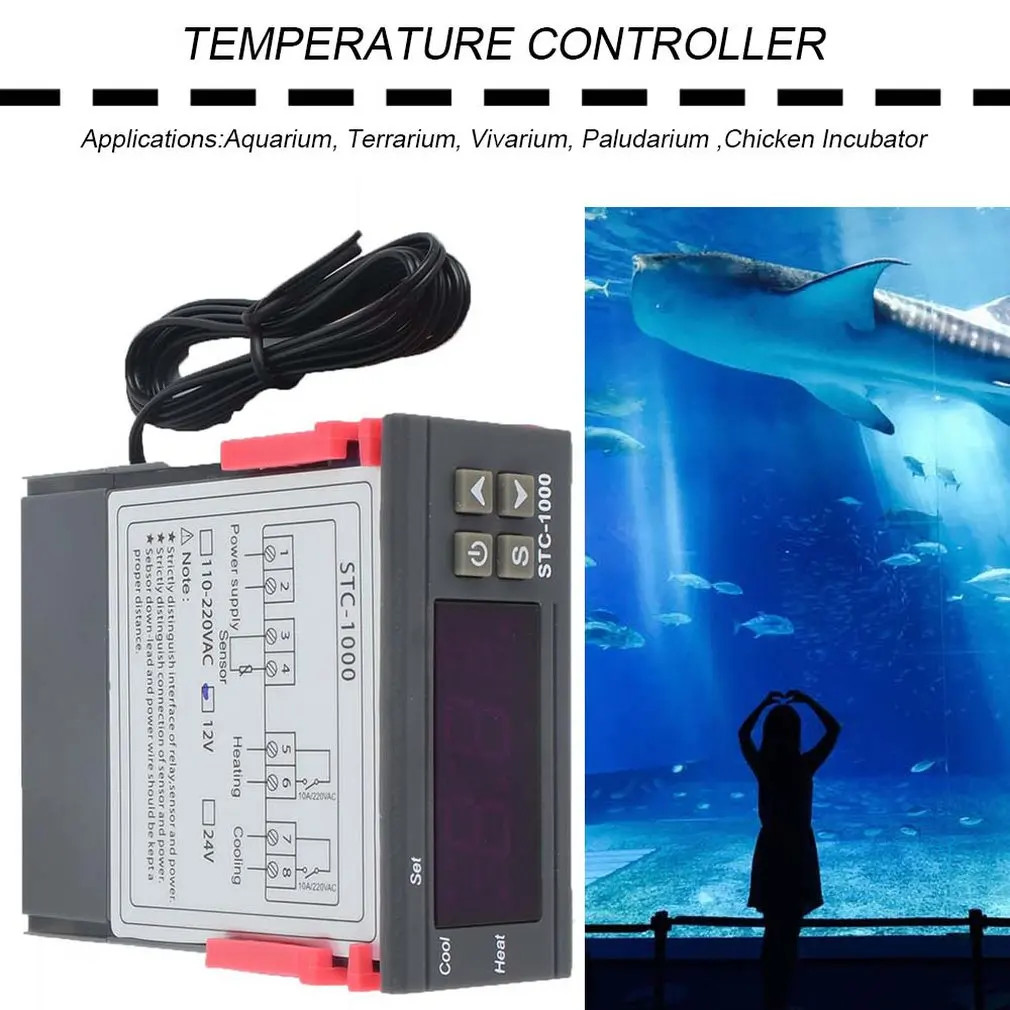 STC-1000  Professional Digital All-Purpose Temperature Controller Thermostat Aquarium With Sensor Probe Cable