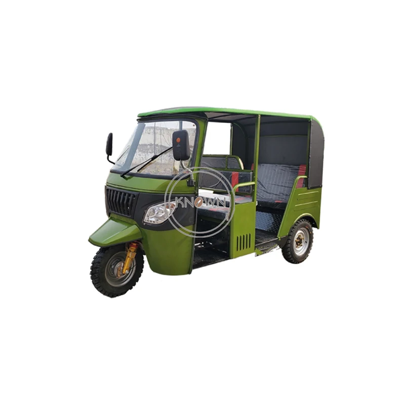 Green Color Gasoline Adult Tricycle Passanger Bicycle with 3 Wheel Tuk Tuk Car Mobile Taxi Mobility Scooter Vehicle