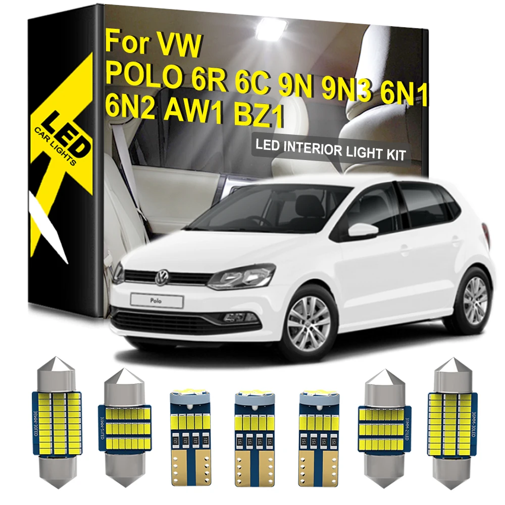 

BMTxms Interior Light Bulb Kit For Volkswagen VW POLO 3 4 5 6 MK3 MK4 MK5 MK6 6R 6C 9N 9N3 6N1 6N2 AW1 BZ1 1995-2021 Accessories