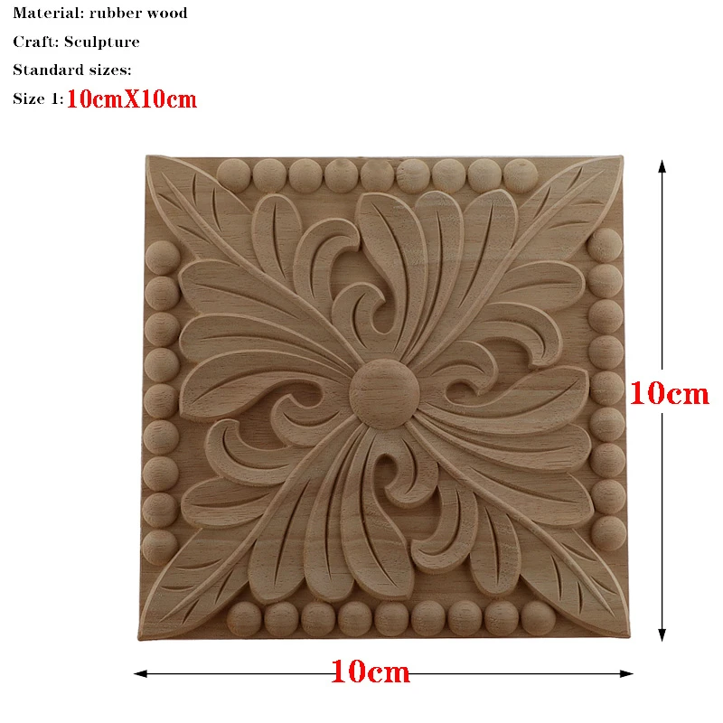 RUNBAZEF Europese Gesneden Ongeverfd Retro Lijstwerk Hout Applique Houten Sticker Lange Ovale Rubber Meubelen Muren Hot Koop NIEUW