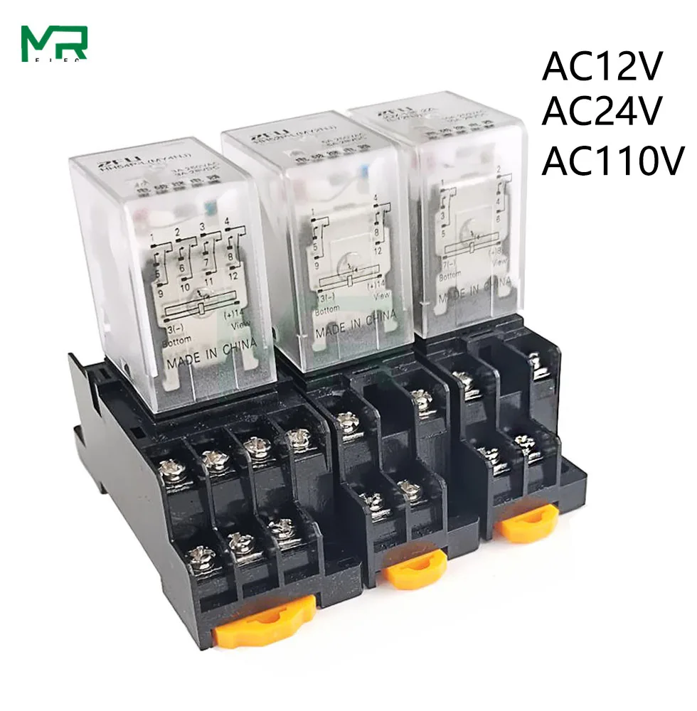 1 компл., высокое качество MY4NJ MY2NJ LY2NJ, маленькое электромагнитное реле ZFU AC12 / AC24V / AC110V катушка DPDT 8 Pin/ 14 Pin