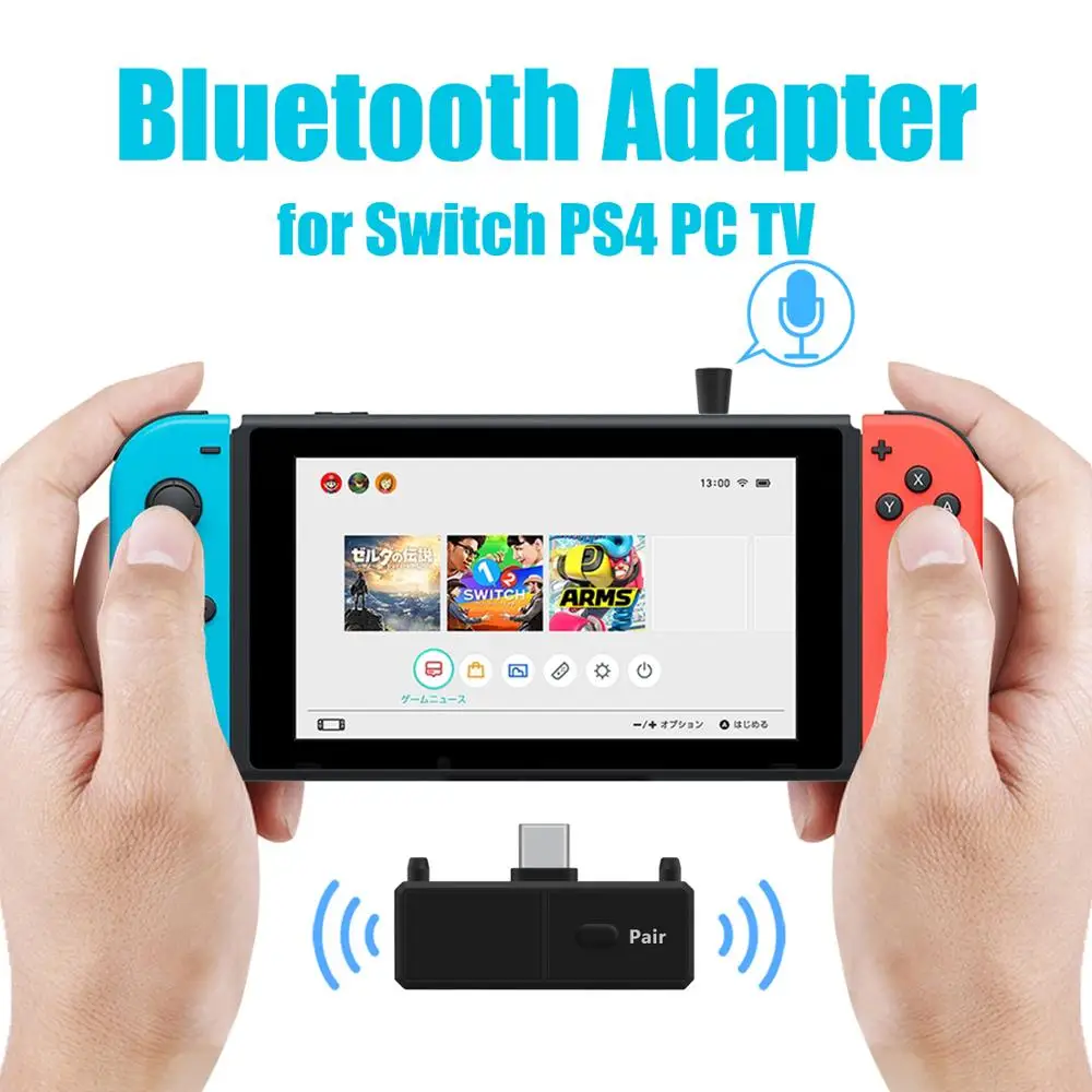 Adaptador Bluetooth USB-C A2DP SBC de baja latencia con micrófono, transmisor inalámbrico estéreo tipo C, Dongle Bluetooth para Nintendo Switch