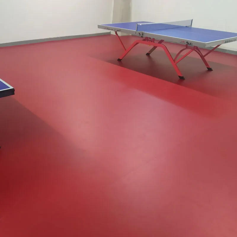 Beable 4.5mm Thickness Red PVC Floor Textured Sports Surface For Table Tennis Practice Court