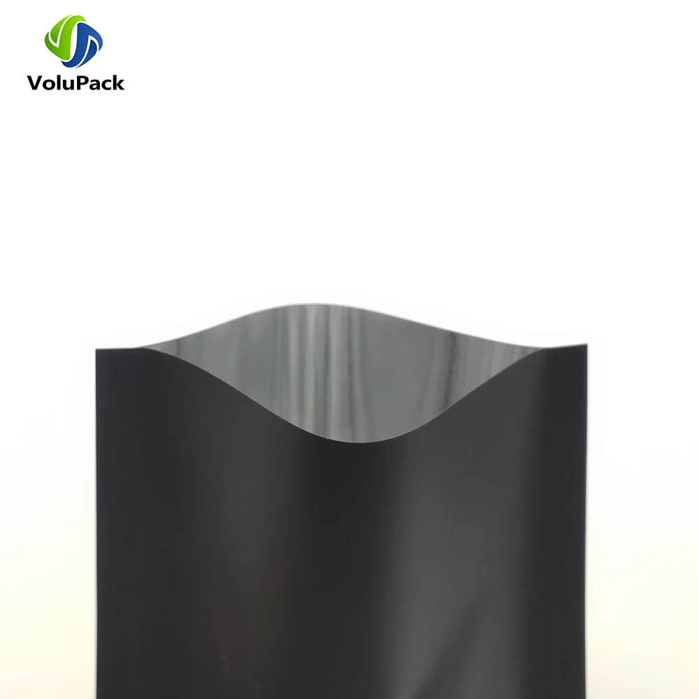 Multi Size Geur Proof Opbergzakken Matte Black Open Top Inkeping Zakjes Vacuüm Warmte Afdichting Aluminiumfolie Mylar Pakket tassen