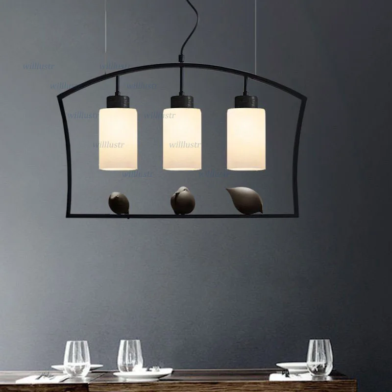 Iron Bird Pendant Light New China Style Suspension Lamp Hotel Restaurant Lounge Foyer Sitting Dinning Room Zen Hanging Lighting