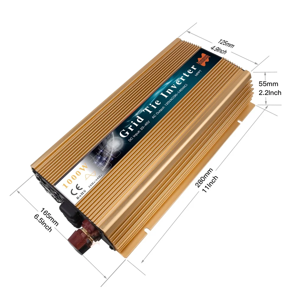 Imagem -04 - Micro-inversor de Gravata Mars Rock-grid 1000w 20v50v dc 120v 240v ca Praticável para 1200w 24v 30v 36v Painel Solar Sistema do Vento