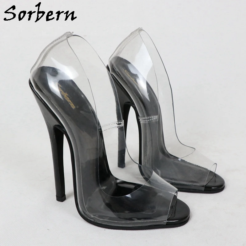 Sorbern Cute Round Toe Women Pump Stransparent Slip On Peep Toe 14Cm 16Cm Ladies High Heel Stilettos Custom Sexy Fetish Heel