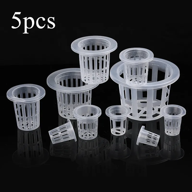 5Pcs Hydroponic Colonization Mesh Pot Deepenin Net Cup Basket Hydroponic Planting Grow Clone Nursery Plant Soilless Garden Tool