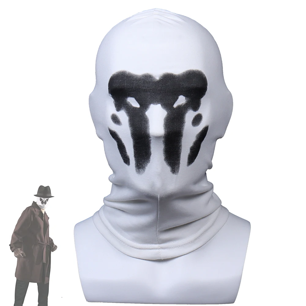 Rorschach-Máscara de Halloween, disfraz de reloj, máscaras de Anime, Cara de superhéroe, accesorios de fiesta