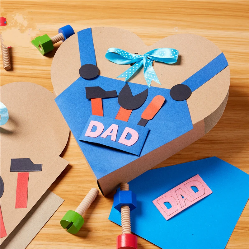 

Teacher's Fathers Day Gift DIY Material Bag Love Toolbox Children's Educational Parent Child Toy Kindergarten Kids Craft