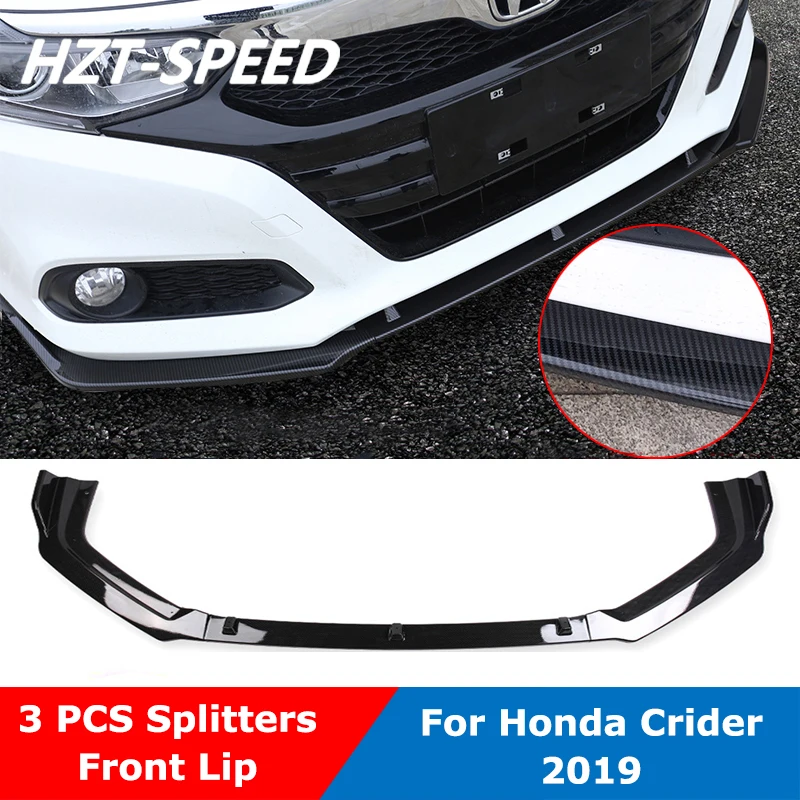 3 PCS ABS Small Car Body Kit Front Bumper Lip Spoiler Diffuser Shovel For Honda Crider 2019