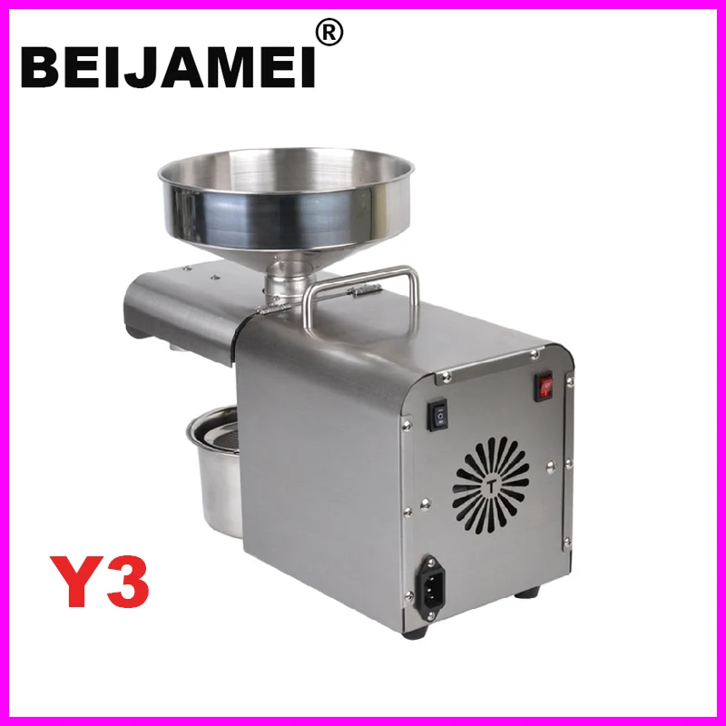 

BEIJAMEI Household Commercial Automatic Oil Press Machine Home Oil Presser Sunflower Olive Oil Extractor Stainless Steel