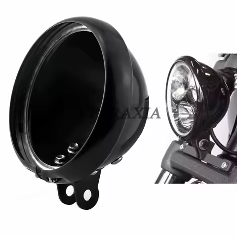 Motorbike 5.75 Inch Black Lamp Bracket 5-3/4"Headlight Housing Holder Bucket Grill Cover For Harley Sportster Softail Model 883