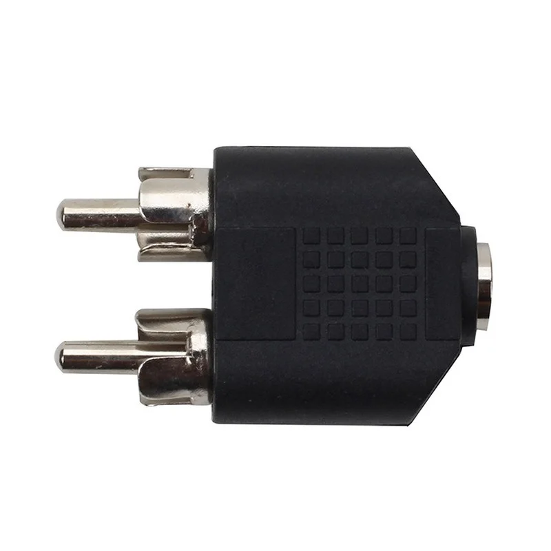 Adaptador de Audio estéreo para auriculares, 1 piezas, 3,5mm, AUX hembra a 2 RCA macho, conector divisor, Universal