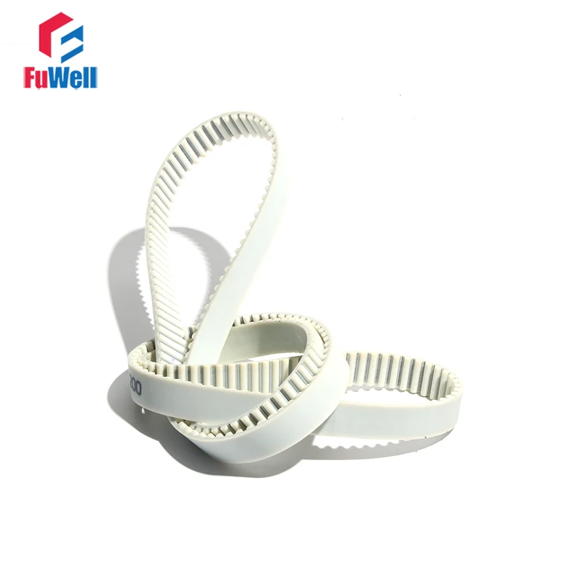 Polyurethane Timing Belt HTD5M Closed Loop 15/20/25/30mm Width Toothed Belt 985/990/995/1000/1020mm White PU Transmission Belt