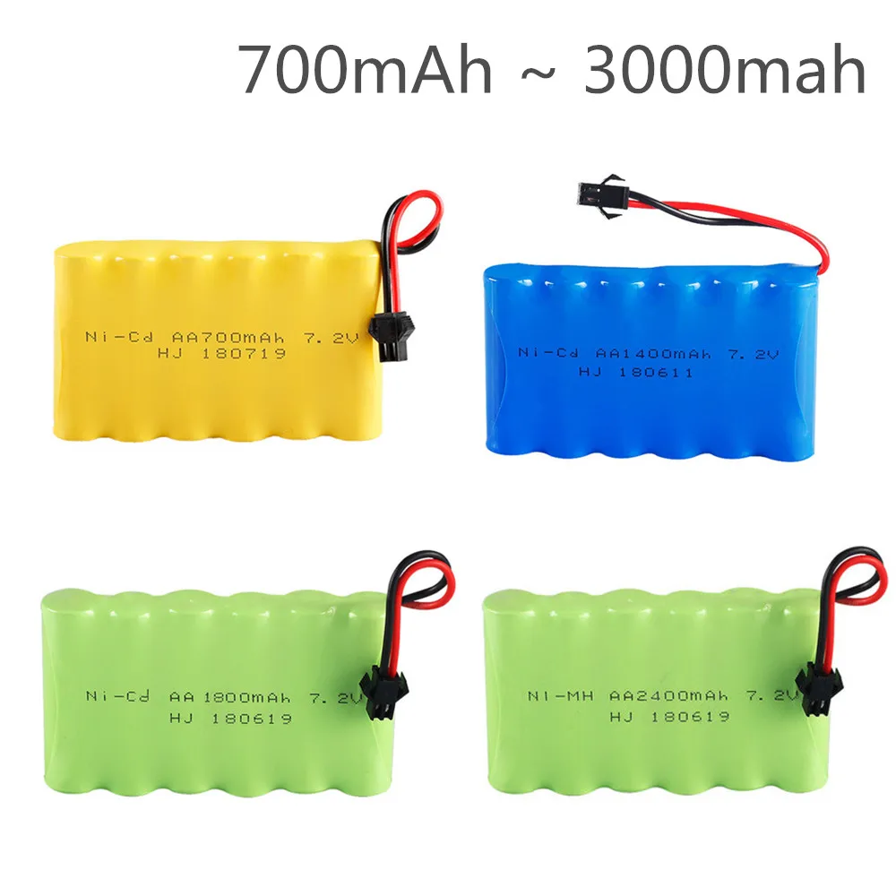 7.2V NI-MH NI-CD battery 700mAh 1400mAh 1800mAh 2400mAh 2800mAh for RC Toys Cars Trucks Tank Guns RC TOYS 7.2v battery