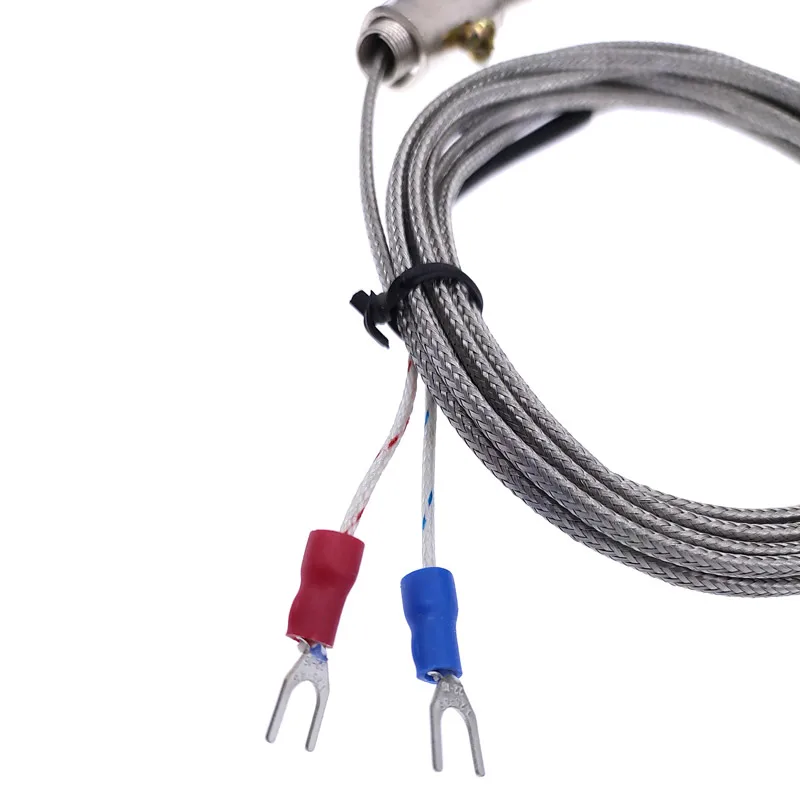 30mm K type thermocouple probe type thermocouple sensor  stainless steel thermocouple 1m 2m 3m 4m 5m cable 0-400℃ image 5