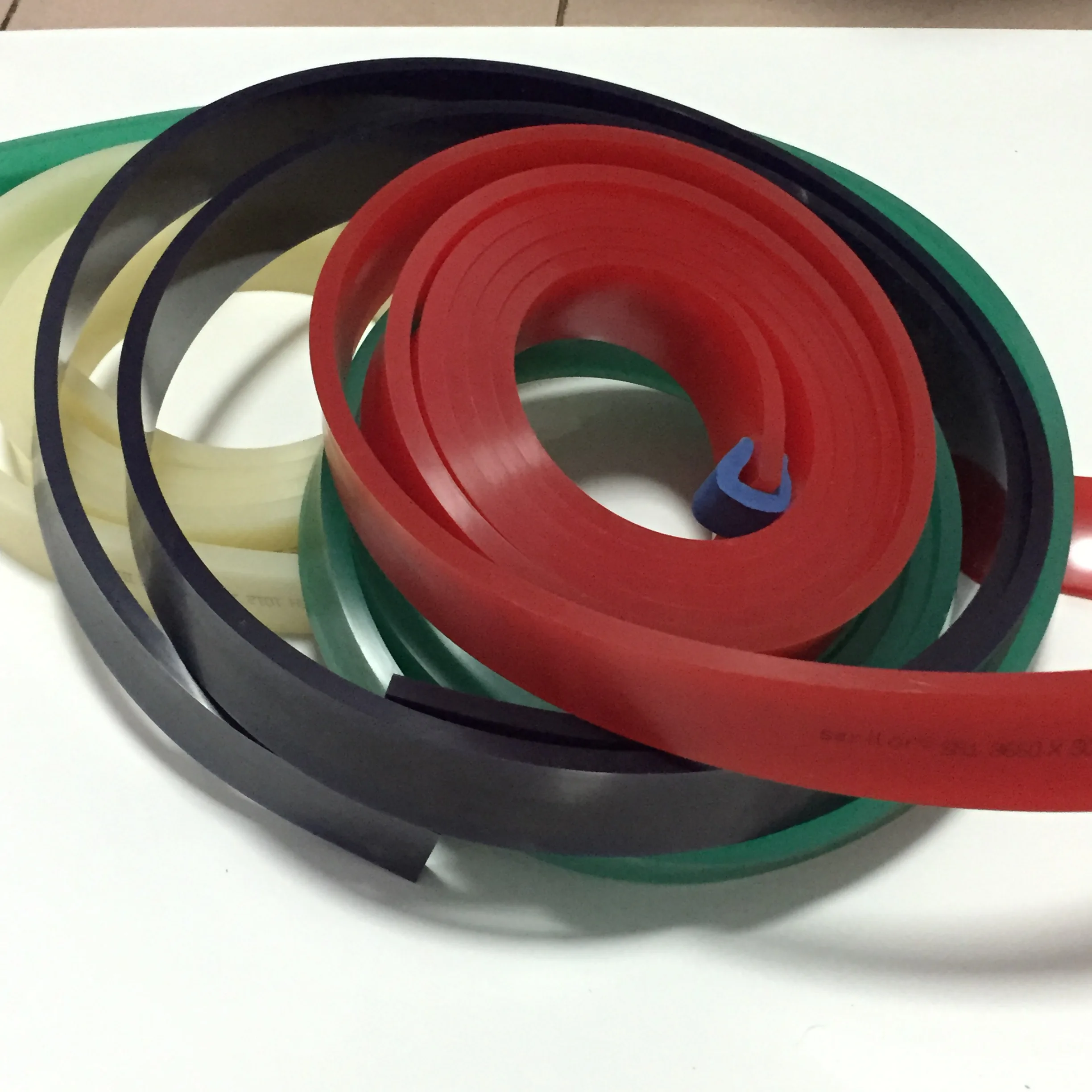 50*9*1000มม./500มม.พิมพ์หน้าจอแบน Squeegee ใบมีดยาง65/75/80/85A Durometer