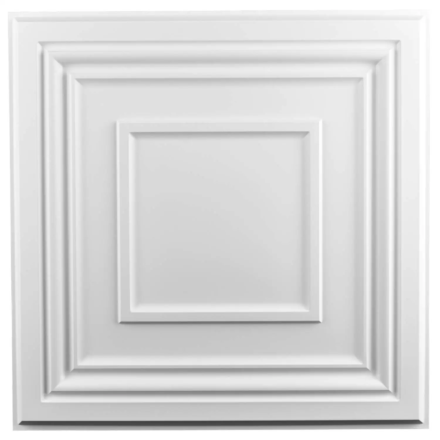 12PCS Plastic 3D Drop Ceiling Decorative Glue up Ceiling Panel Square Relief in Matt White