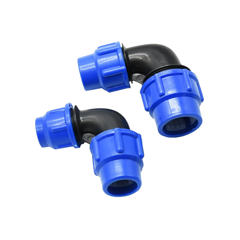 PE Tube Quick Connector Reducing Elbow Tee Water Splitter 63/50/40/32/25/20mm Plastic Coupler Farm Water Pipe Fittings