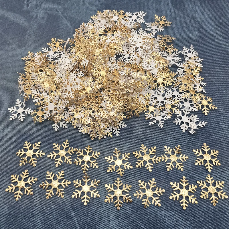 200pcs/lot 3CM Christmas Snowflakes Confetti Artificial Snow Xmas Tree Ornaments Decorations For Home Party Wedding Decor