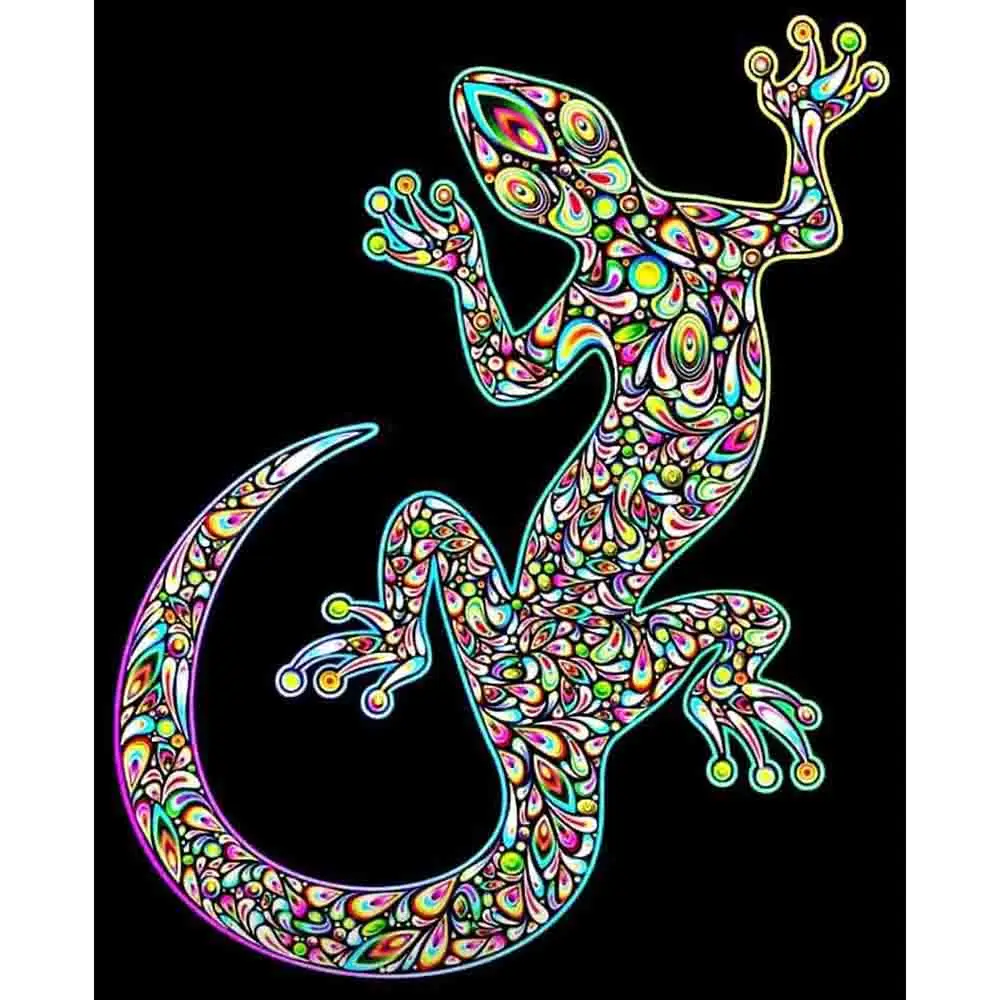 

New 5D Full Square Arrival Gecko Pictures Of Rhinestones Diamond Embroidery Animals Crystal Diamond Painting Home Decor FC571