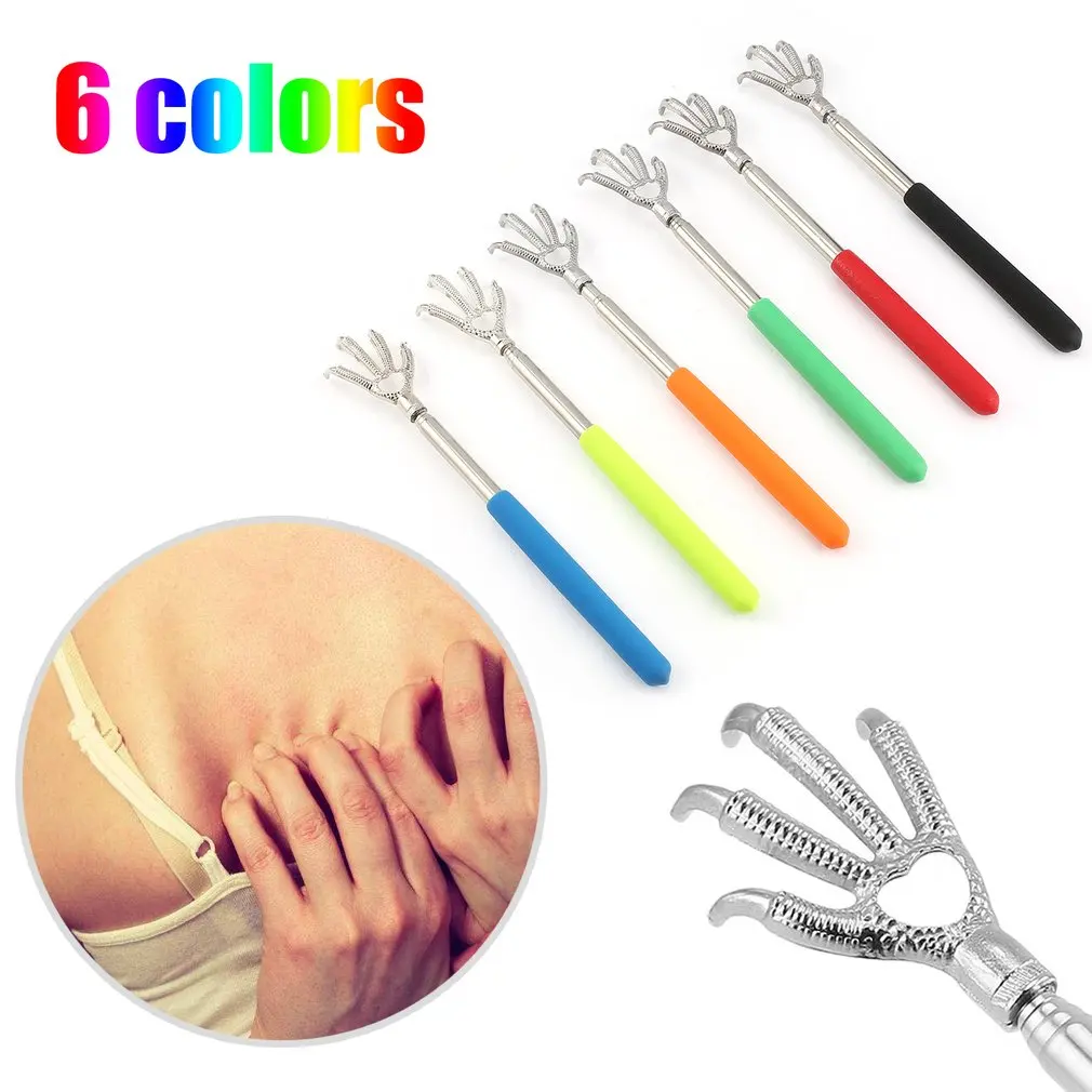 Compact Telescopic Claw Stainless Steel Massager Back Scratcher Adjustable Back Scratching Massage Hand Claw Protective Stinger
