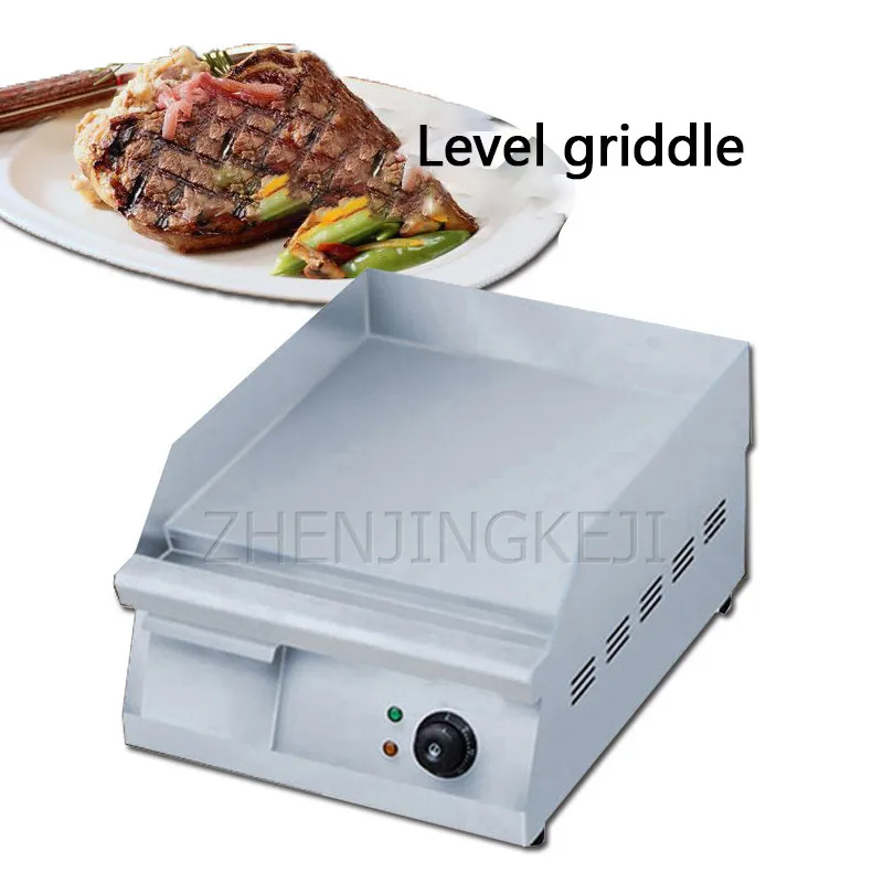 

220V Electric Griddle Commercial Multifunction Desktop Hand Cake Machine Iron Squid Fried Steak Stainless Steel Stall Equipment