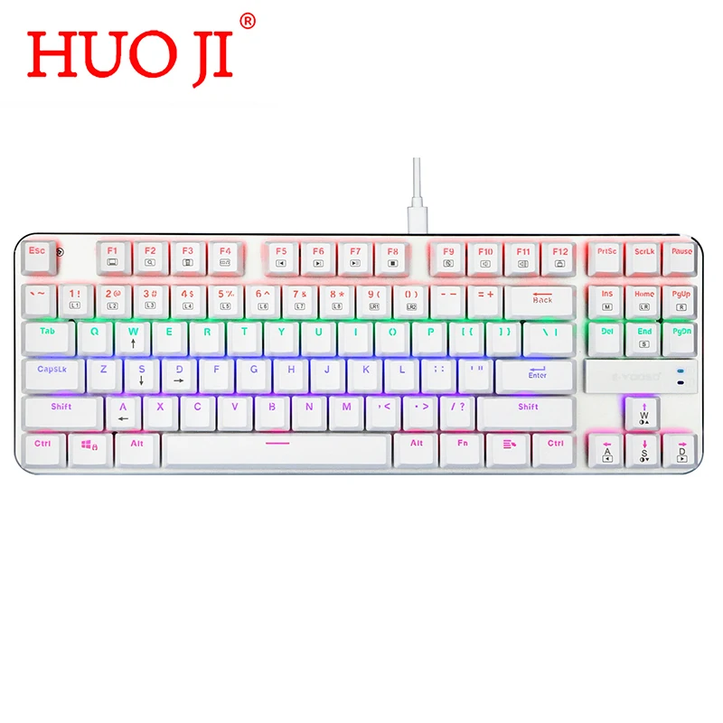 

HUO JI E-YOOSO Z-66 Low Profile TKL Mechanical Keyboard E-Yooso Rainbow Led Backlit 87 Keys Anti-Ghosting Wired Keyboard