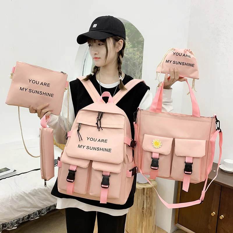 Sac à dos en toile pour ordinateur portable Harajuku pour femmes, sacs d\'école pour adolescentes, Kawaii imprimés Student, sac à dos pour enfants,