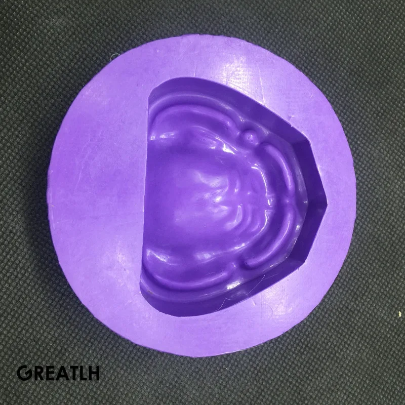 2pcs/set  Dental Plaster Model Mold of Edentulous Jaw Base Silicon Complete Block-purple