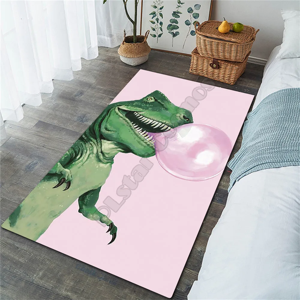 Funny Dinosaur Area Rug 3D All Over Printed Non-slip Mat Dining Room Living Room Soft Bedroom Carpet 01