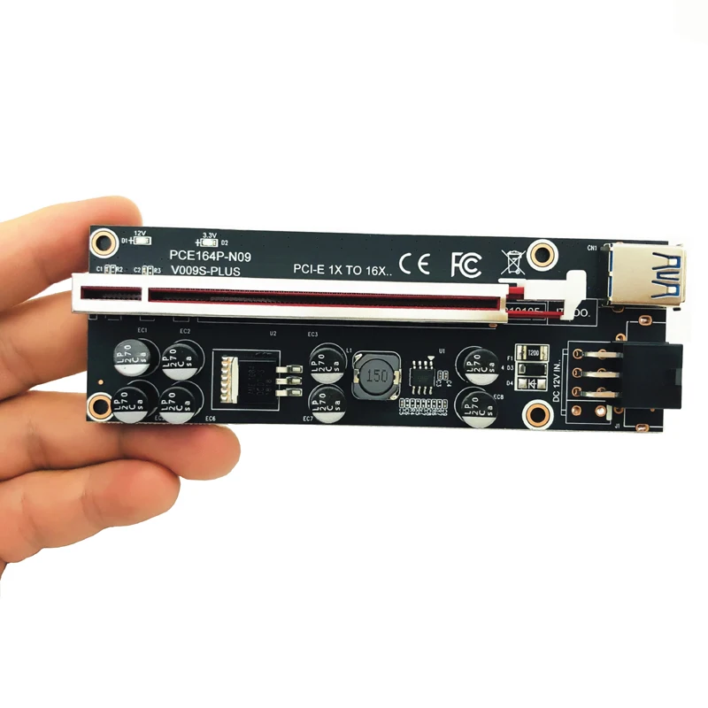 6 قطعة التعدين X1 X16 PCIE الناهض 009s زائد LED وحدة معالجة الرسومات الناهض PCI اكسبرس X16 محول موليكس 6Pin SATA إلى USB 3.0 كابل ل جهاز تعدين بيتكوين