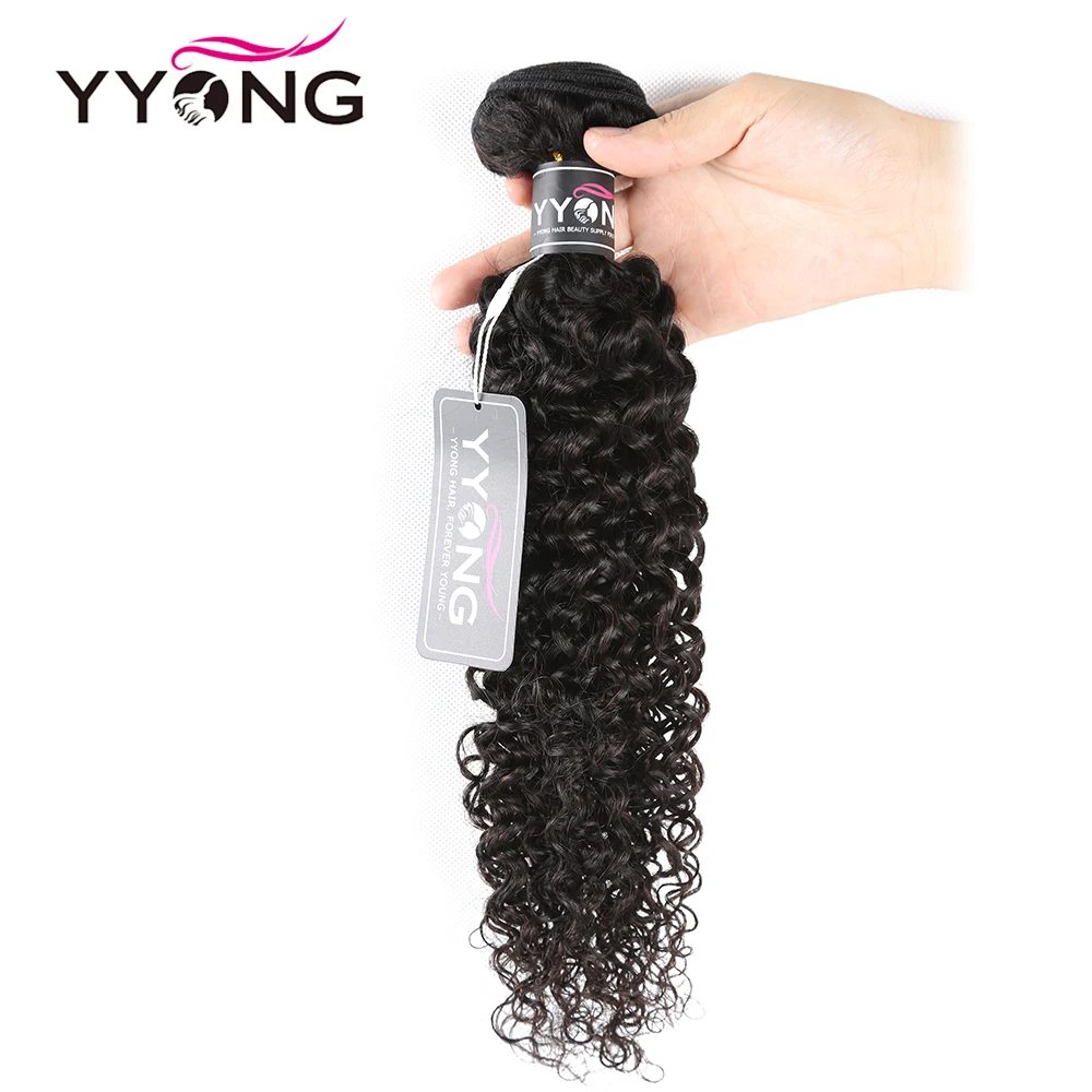 Yyong Brazilian Kinky Curly 100% Human Hair Weave Bundles Remy Hair Weaving 3 Pcs/Lot Natural Color 8-26 Hair Extension Deals