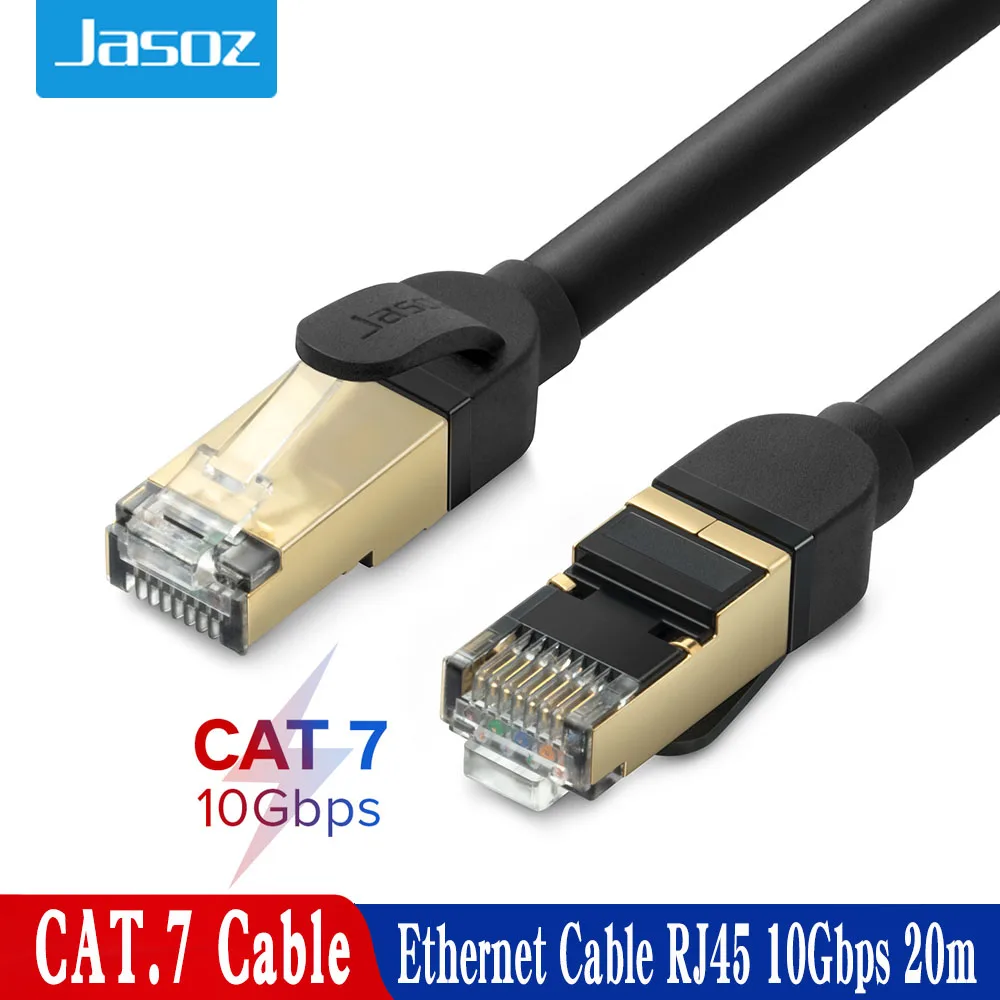 Jasoz kabel Ethernet RJ45 Cat7 przewód Lan FTP RJ 45 kabel sieciowy do Cat6 kompatybilny Patch przewód do Router modemu kabla Ethernet