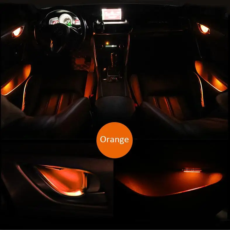 4pc CF style stickers on cars interior inside door handle atmosphere lamp for opel zafira a b tourer c p12