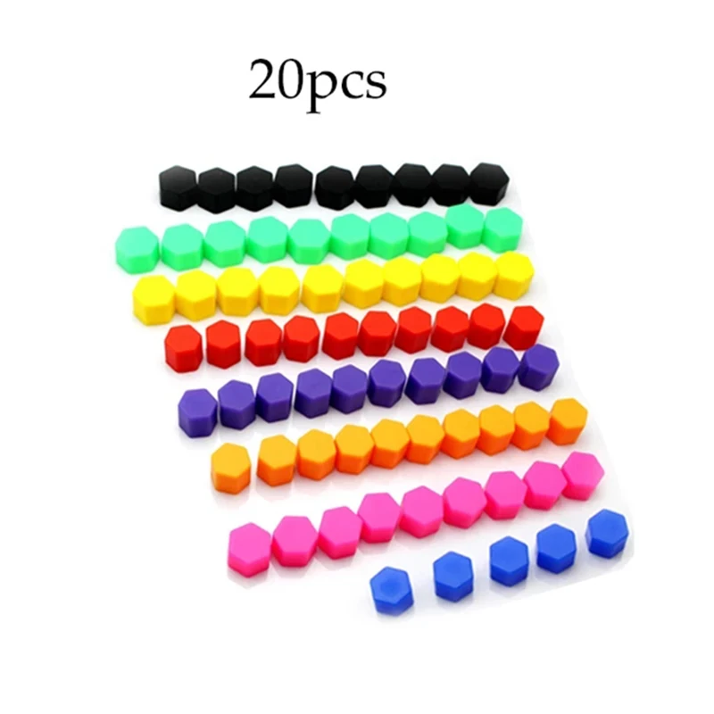 20pcs Car Rim Nuts Bolts Wheel Bolts Covers Plugs Screws Wheel Car 17mm 19mm 21mm Orange Green Pink Black Auto Wheel Nuts Caps