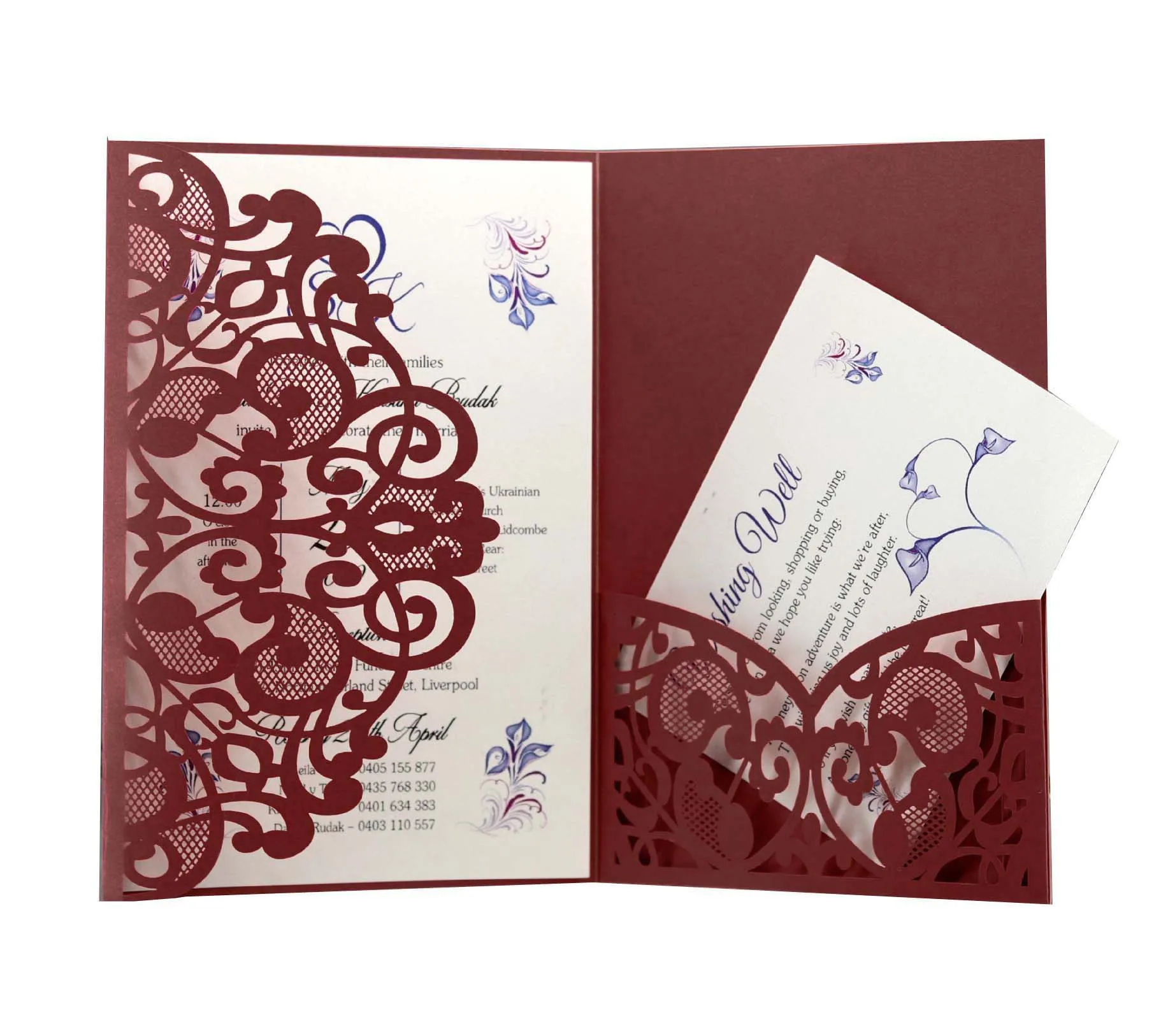 10pcs Elegant Laser Cut Wedding Invitations Card Customize Greeting Card Business With RSVP Cards Birthday Party Favor Supplies