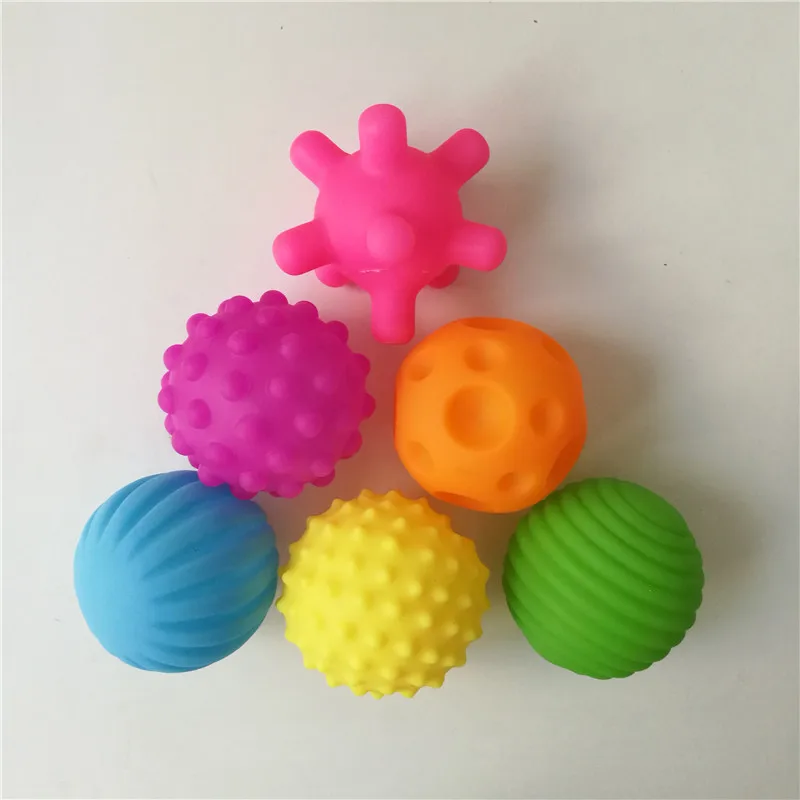 Baby Hand Touch Sounding Sensory Ball Texture Touch Soft Rubber Massege Toys Balls Toys for Kids Children