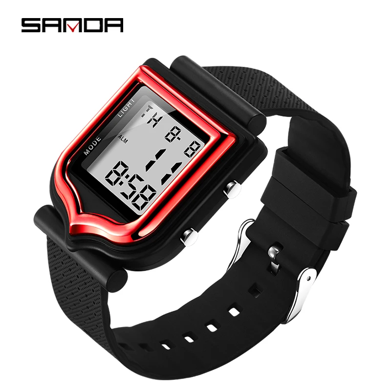 SANDA Sports Men\'s Watch Waterproof Electronic LED Watch Chronograph Outdoor Week Display Digital Wristwatch Relogio Masculino