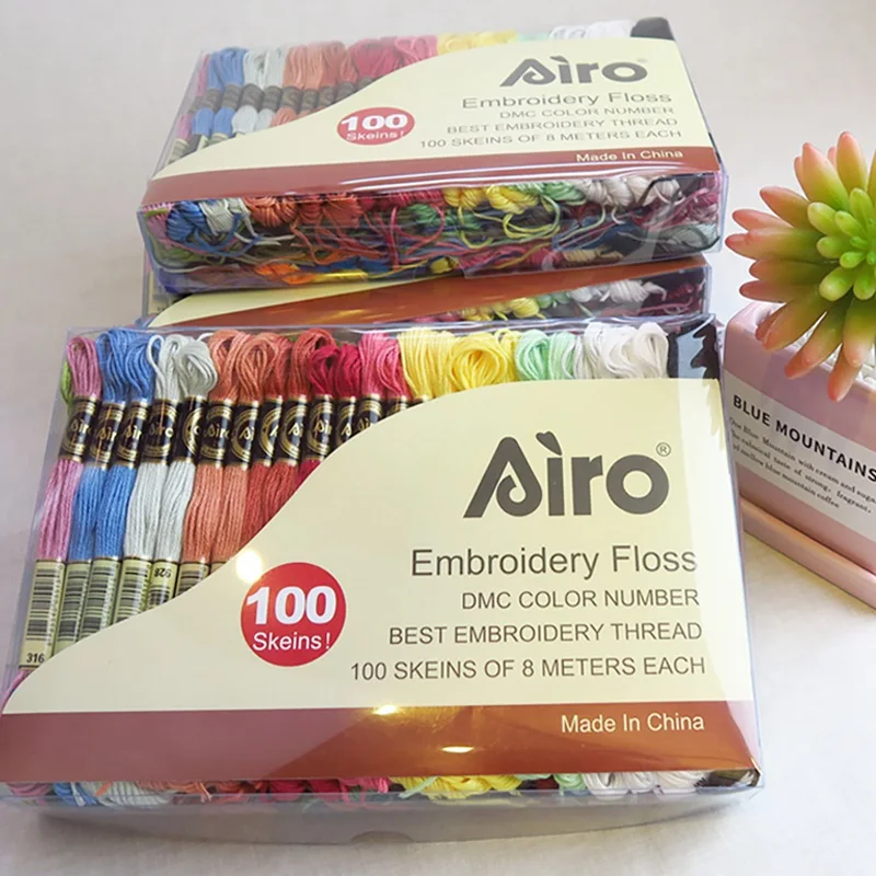 100 Pcs 50 Colors 8 Meters Embroidery Threads Polyester Cotton Thread Handmade Accessories Embroidery Thread