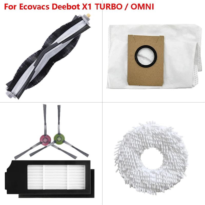 Main Brush Accessories For Ecovacs Deebot X1 TURBO OMNI Robotic Vacuum Cleaner Hepa Filter Dust Bags Mop Rags Parts Replacement