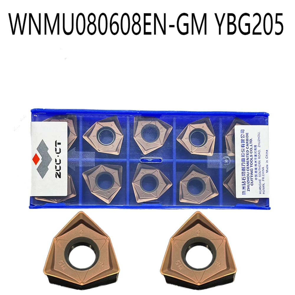 Imagem -03 - Double-sided Hexagonal 90 Graus Right Angle Fast Feed Mfwn Wnmu Carbide Inserções Inserções de Ferro Fundido Fresagem Cutter 10p Wnmu080608
