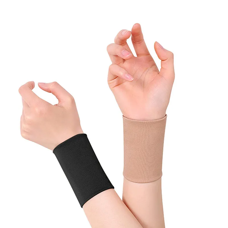 2 Pairs Compression Wrist Sleeve Elastic Wrist Brace Wrist Supports for Men and Women Tennis Tendonitis Carpal Tunnel